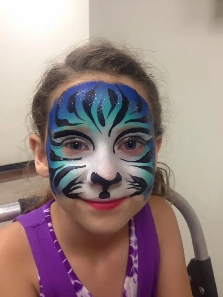 Blue Tiger Face Paint By Serendipity Face Painting Charleston WV