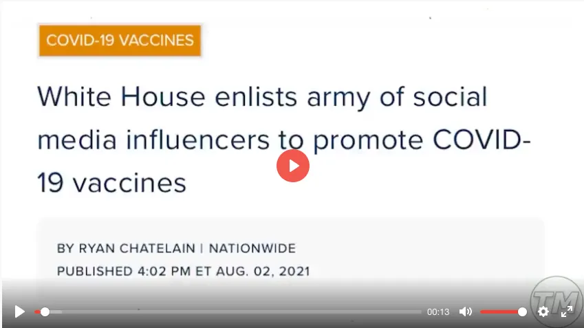 white house pays influencers to promote jab