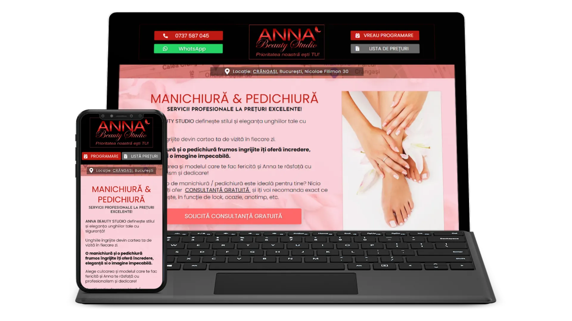 website dispozitive annabeautystudio.ro