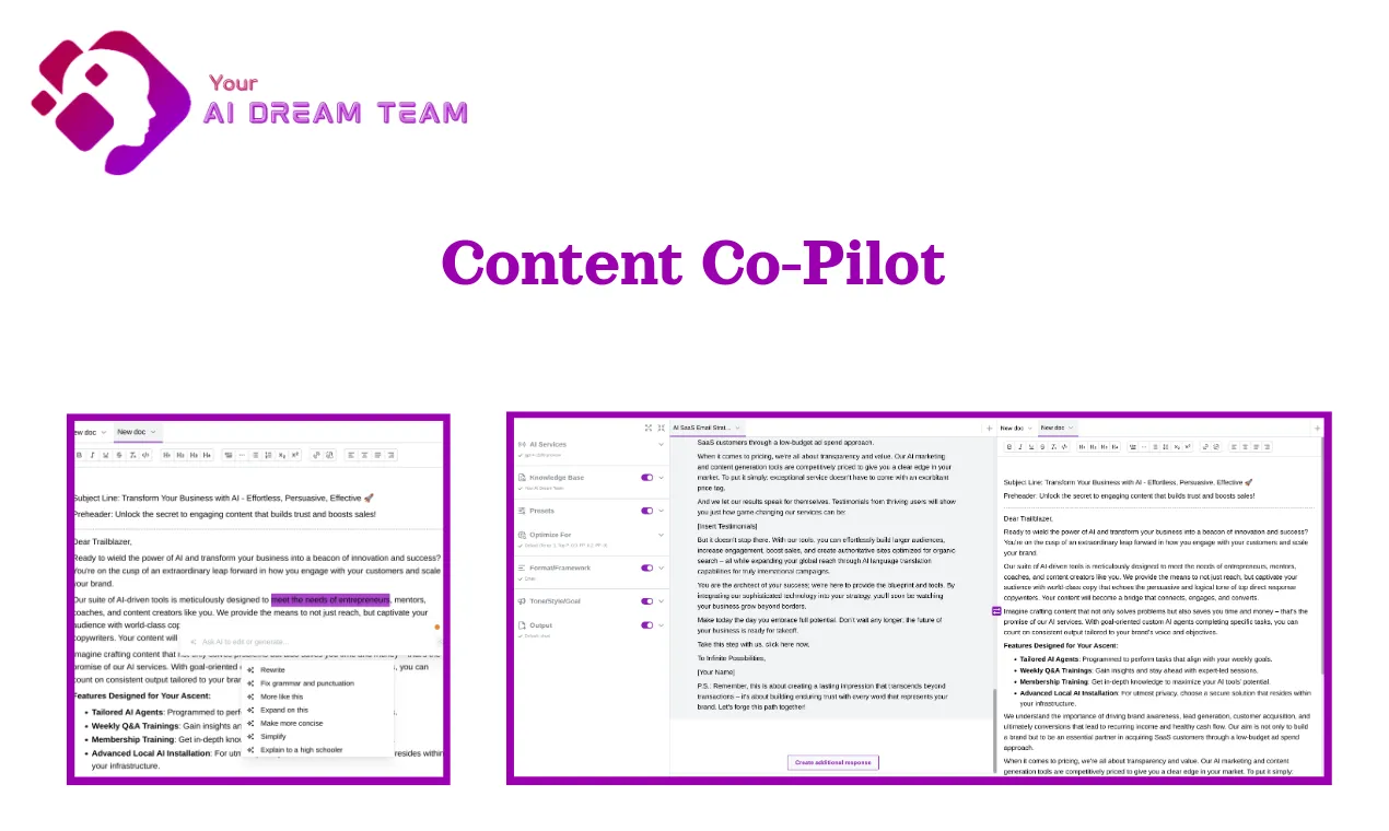 A dream team content co-pilot with expertise in AI marketing and affiliate programs.
