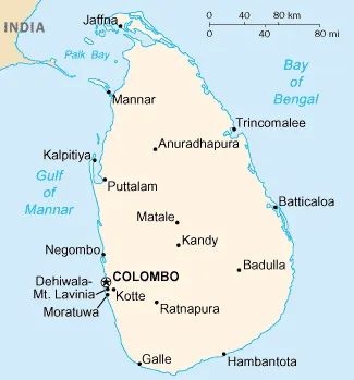 Sri Lanka map