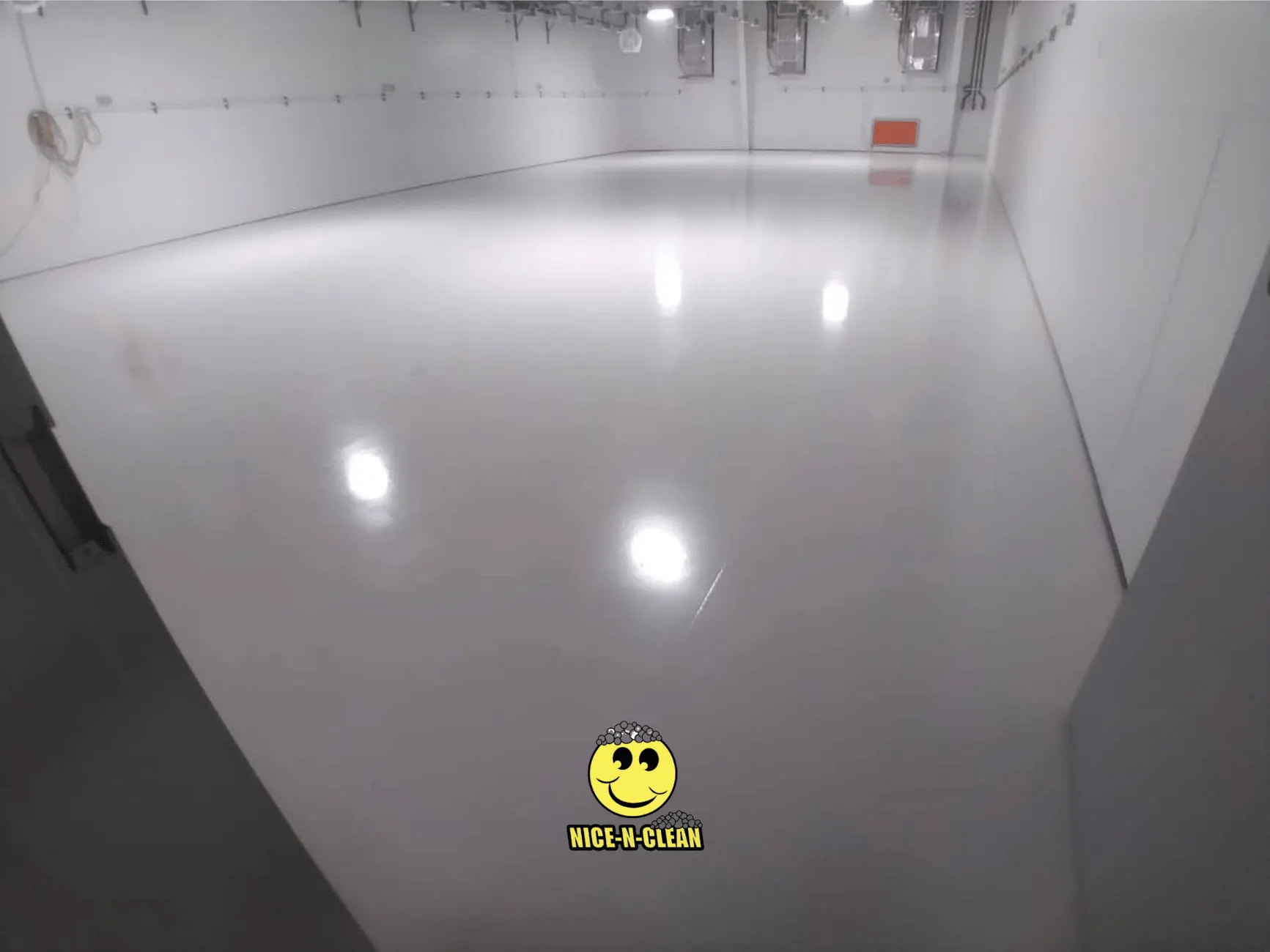 Epoxy floor poured in a warehouse.