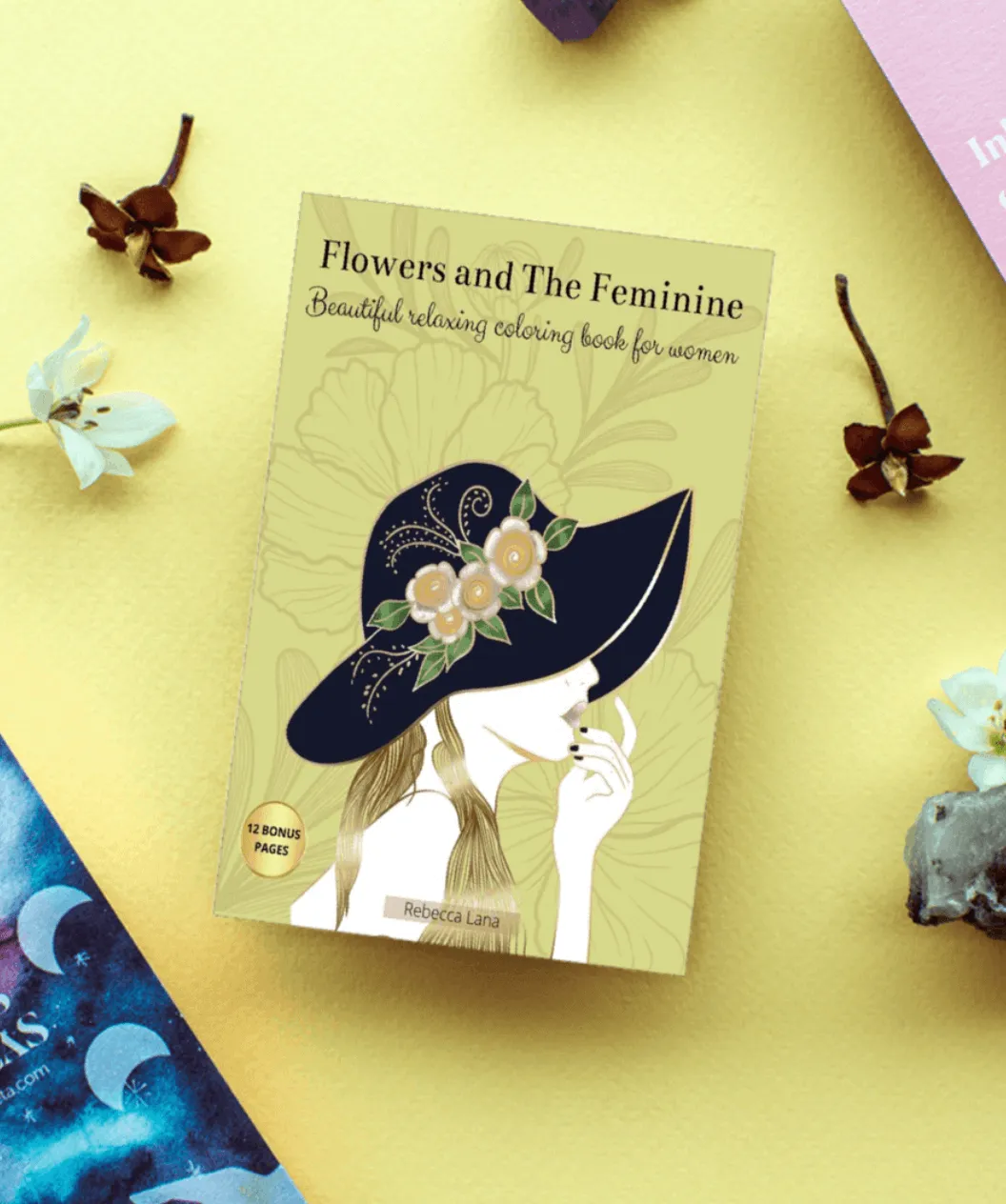 Flowers and the feminine coloring book 