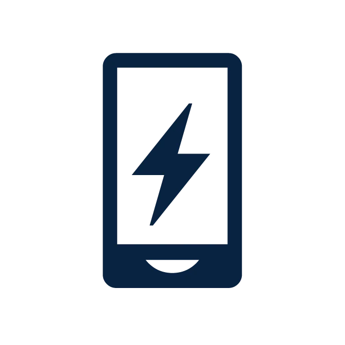 Smart Phone Icon with lightning in it for SoL Energy Carbondale