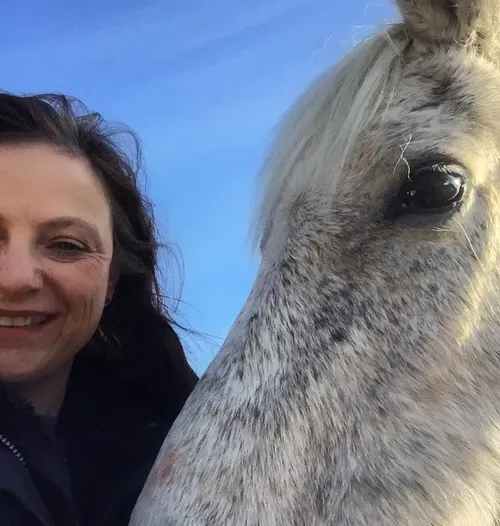 Sandy and her horse Romeo