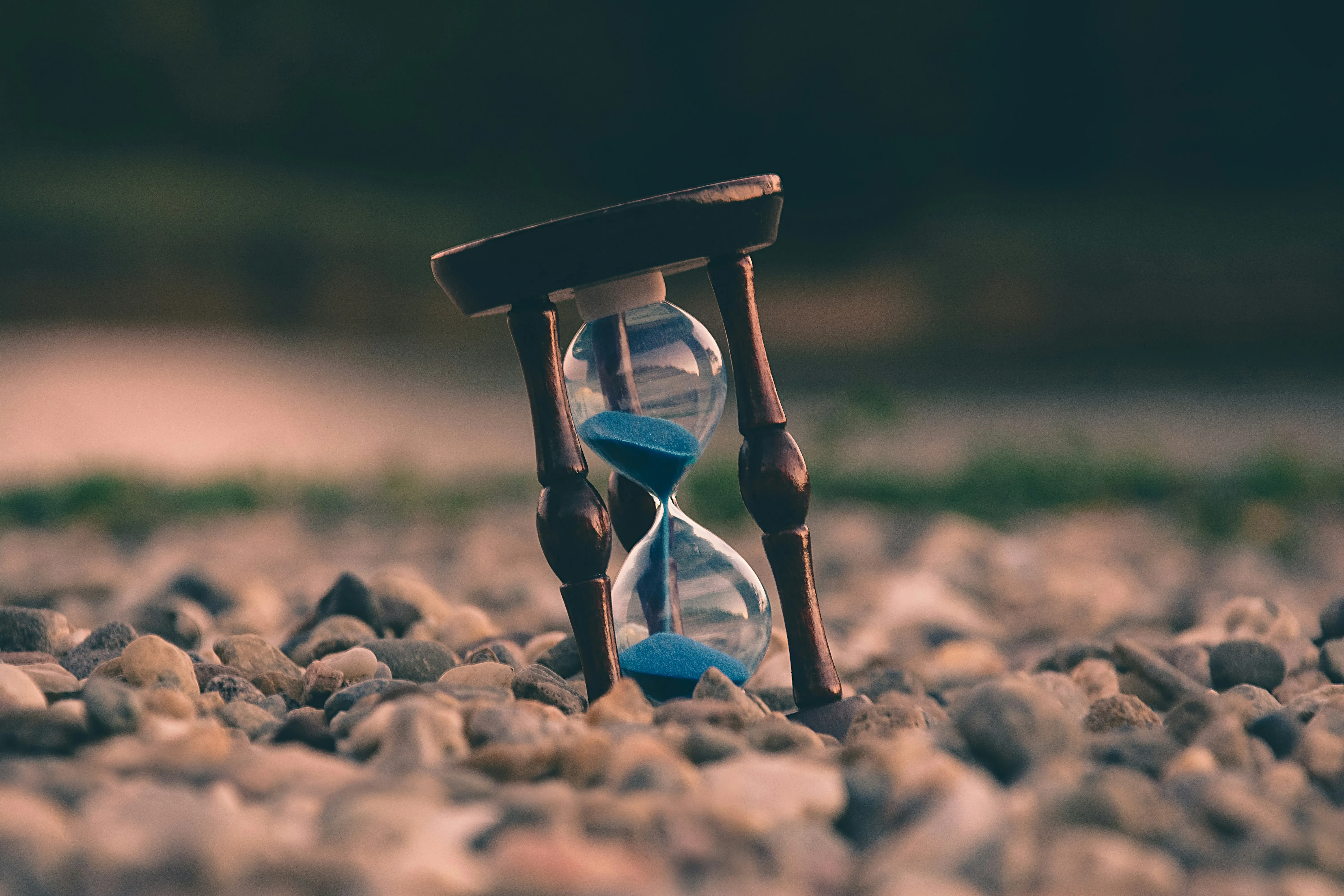 Hourglass on a beach