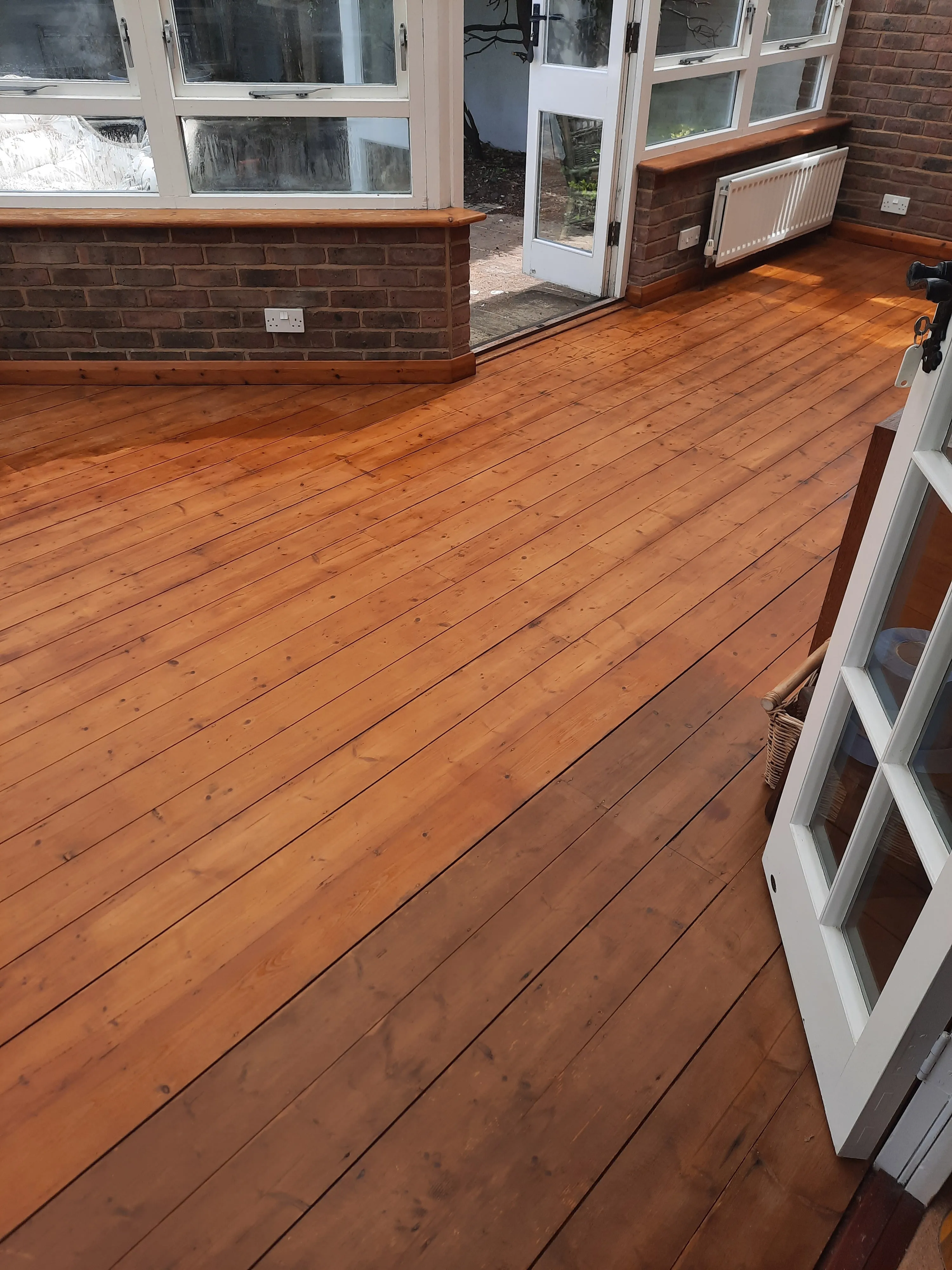 Wooden floor varnished and sealed