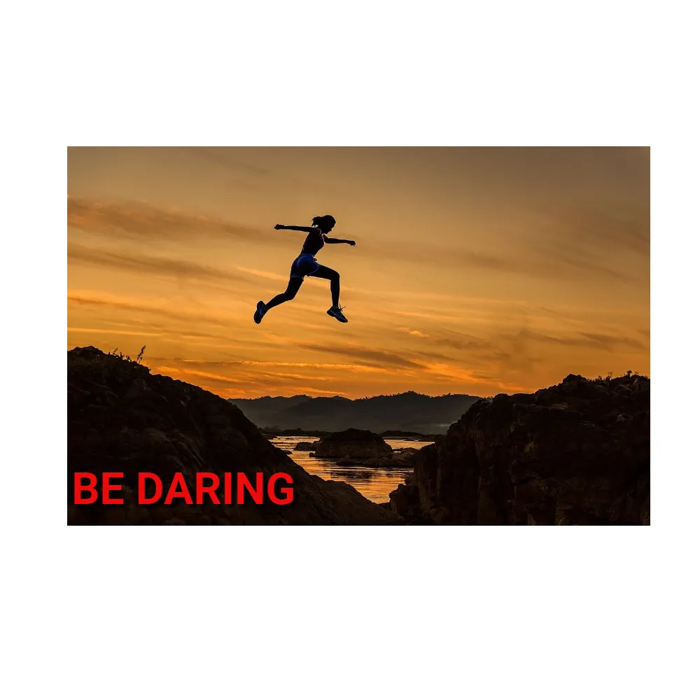 person leaping over a gap towards opportunity