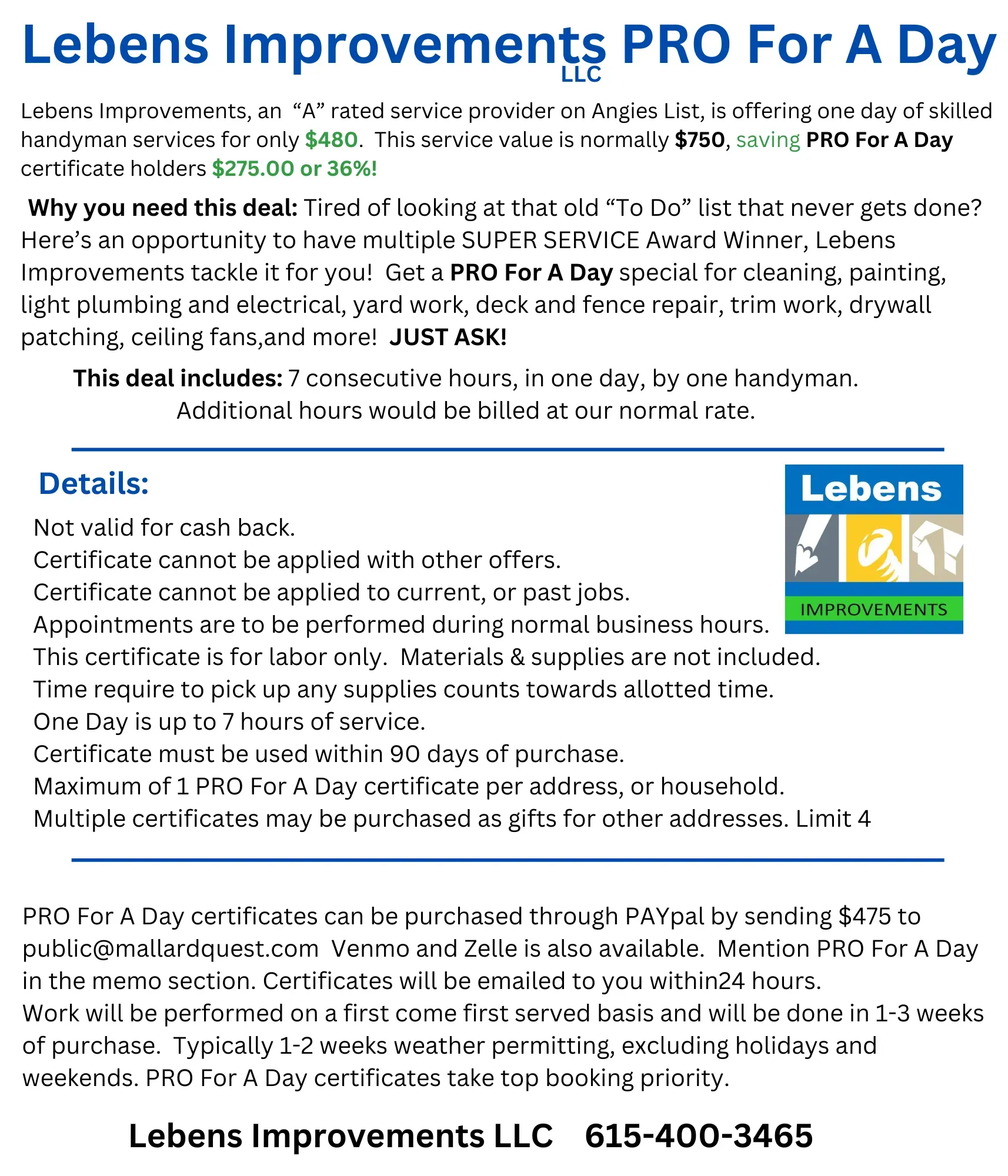 Lebes Improvements logo