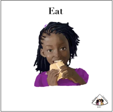 Black girl eating a sandwich
