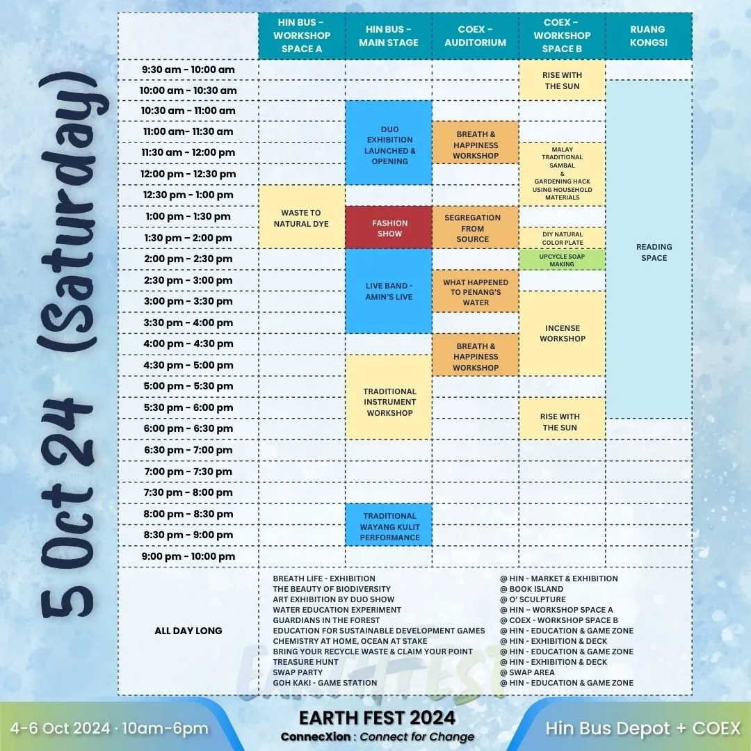 Earth Fest 2024 Day 2  Schedule