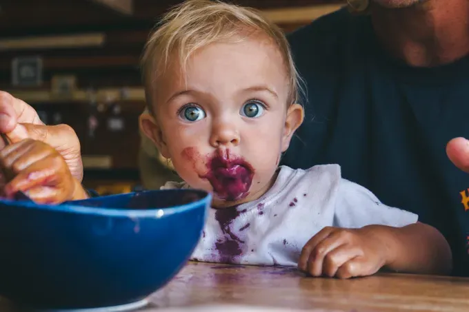 baby messy eating