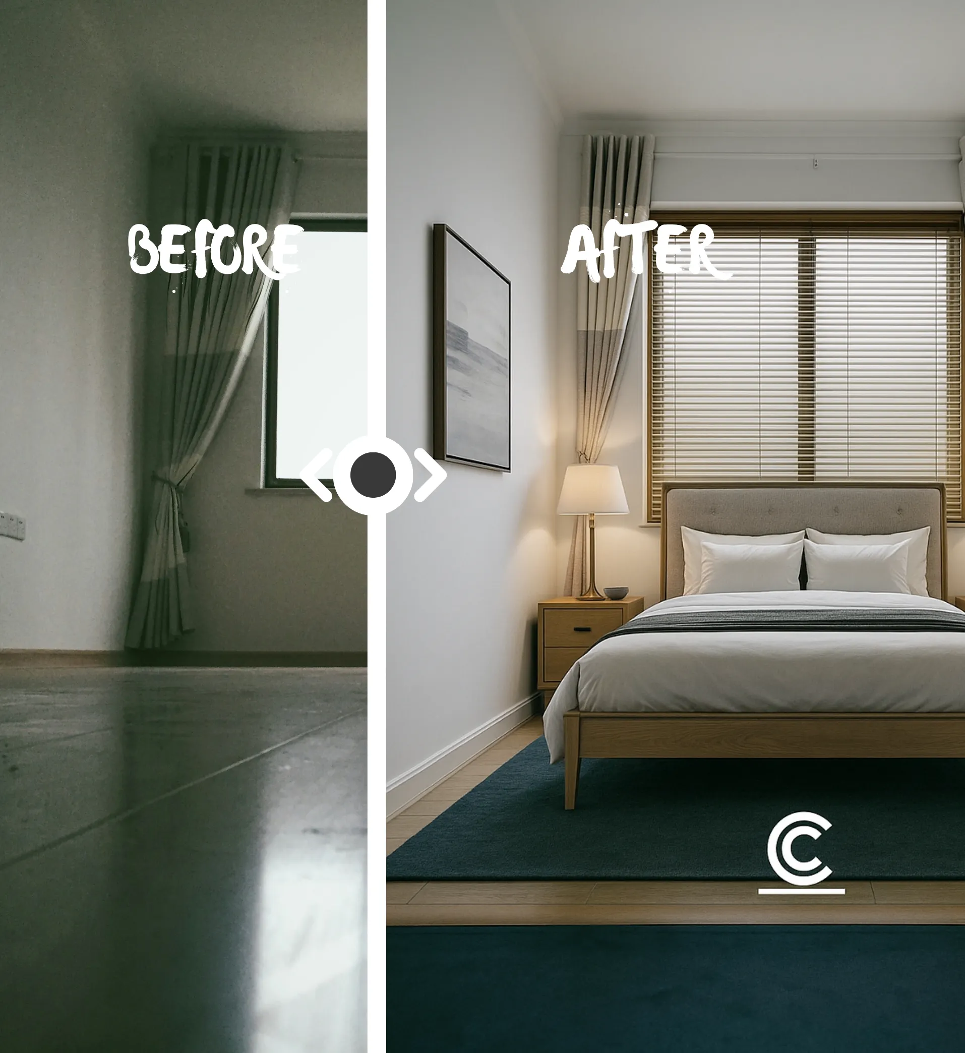 Furnished - luxury hotel style bedroom v2