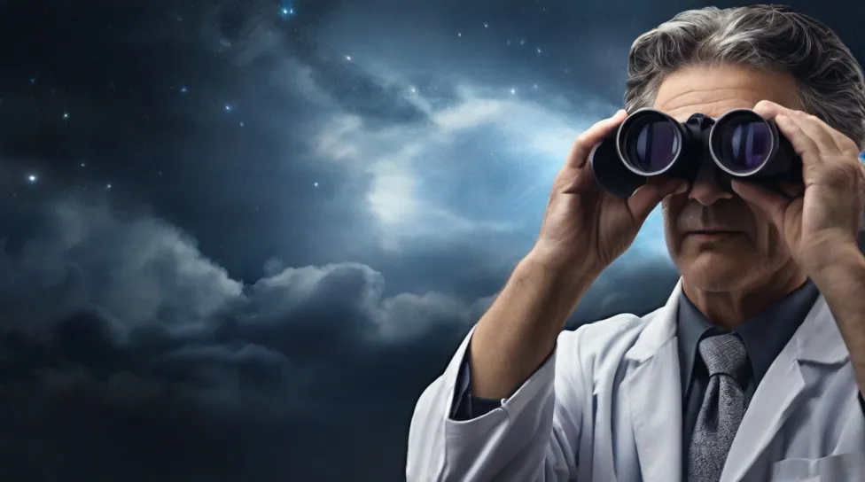 anesthesiologist salary male physician looking through binoculars