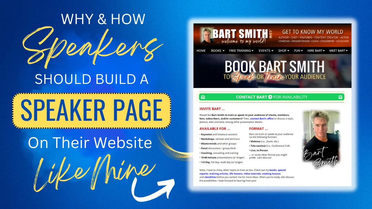 Why & How Speakers Should Build A Speaker Page On Their Website Like Mine