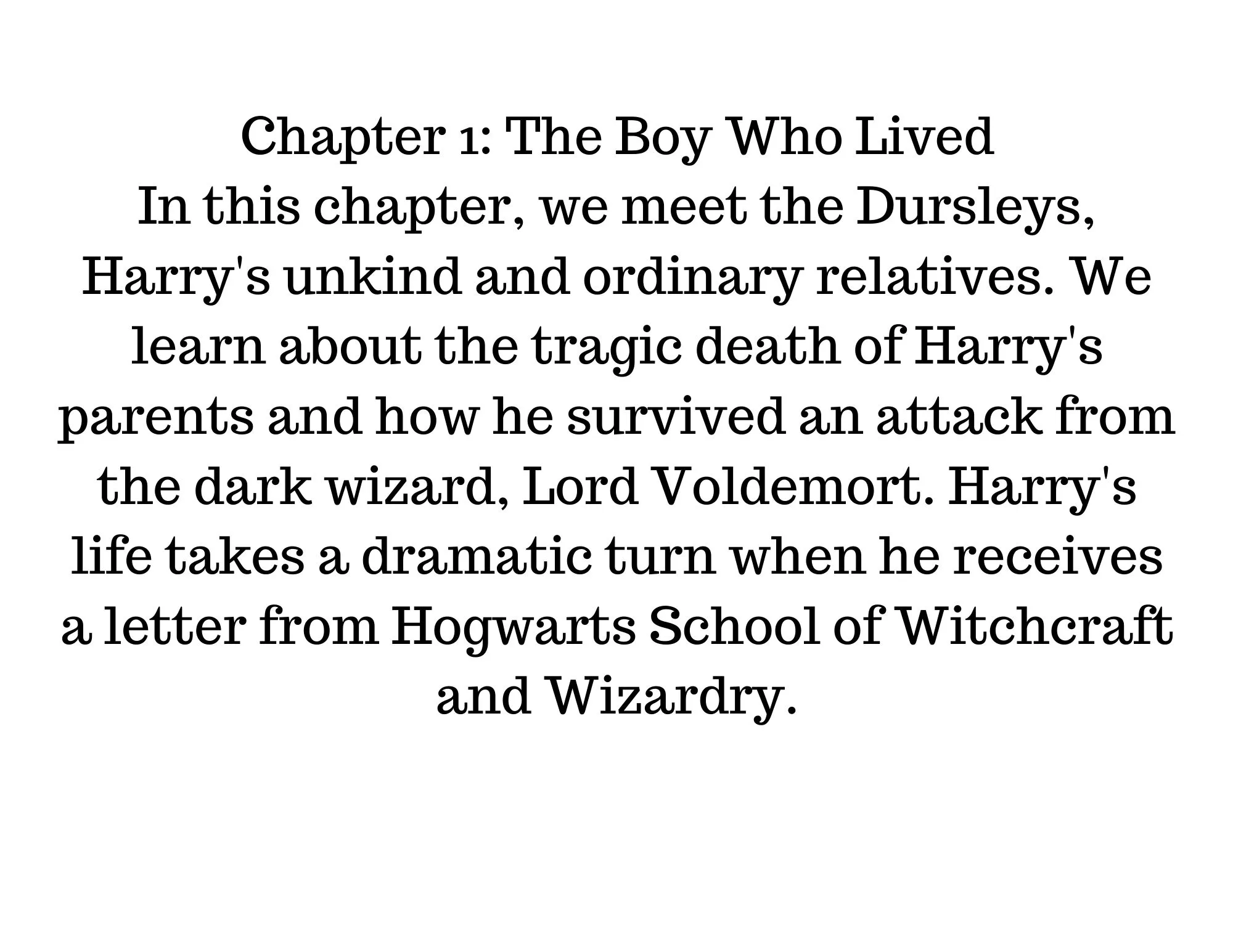 Chapter 1 the boy who lived