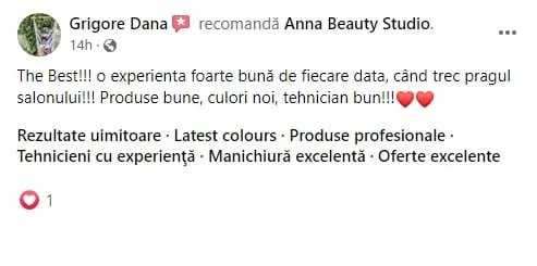 recenzie facebook annabeautystudio.ro