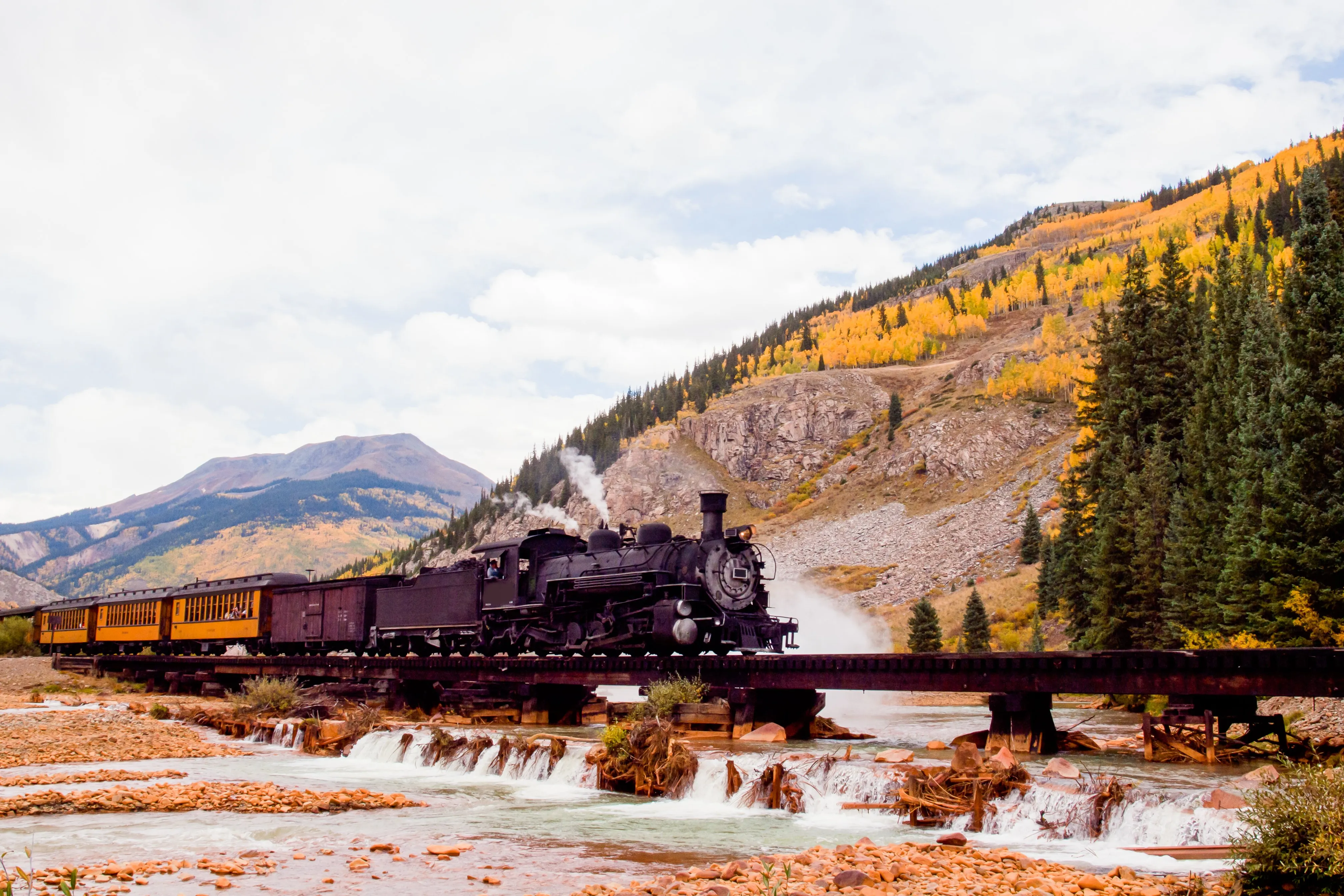 Durango Silverton Steam Train In the changing leaves of fall
