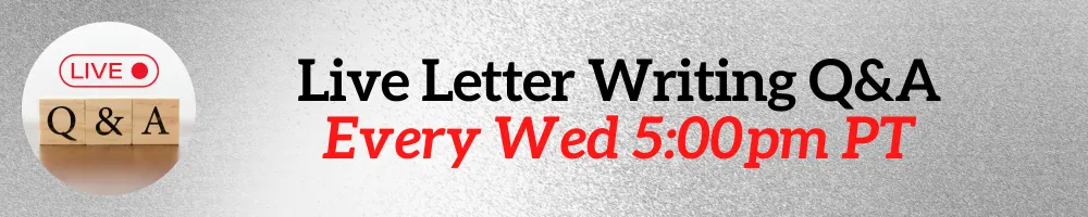 Live Zoom call for Letter Writing - Wed 5pm PT