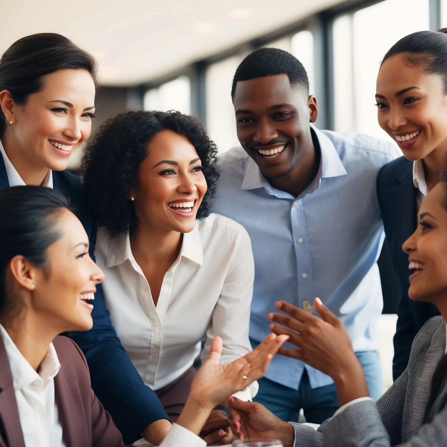 Group of happy employees