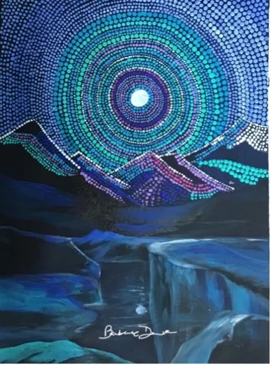 Blue Painting w/Pointilism 
