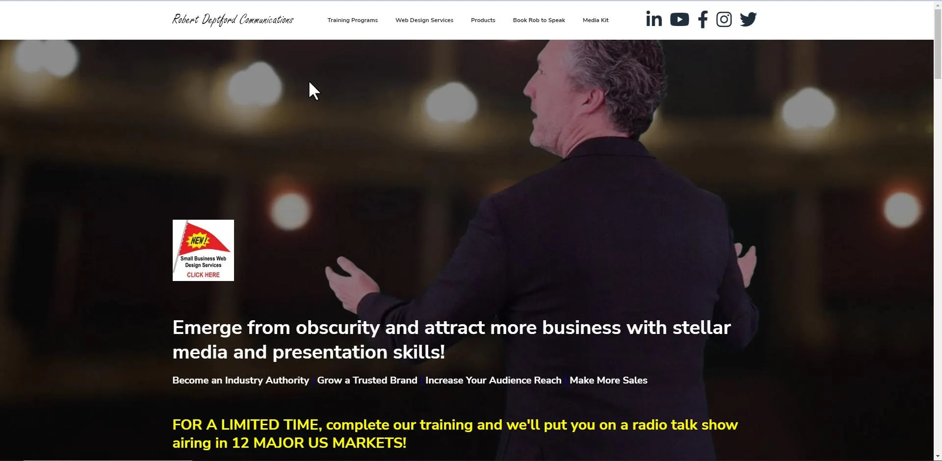 web design example - Robert Deptford Communications