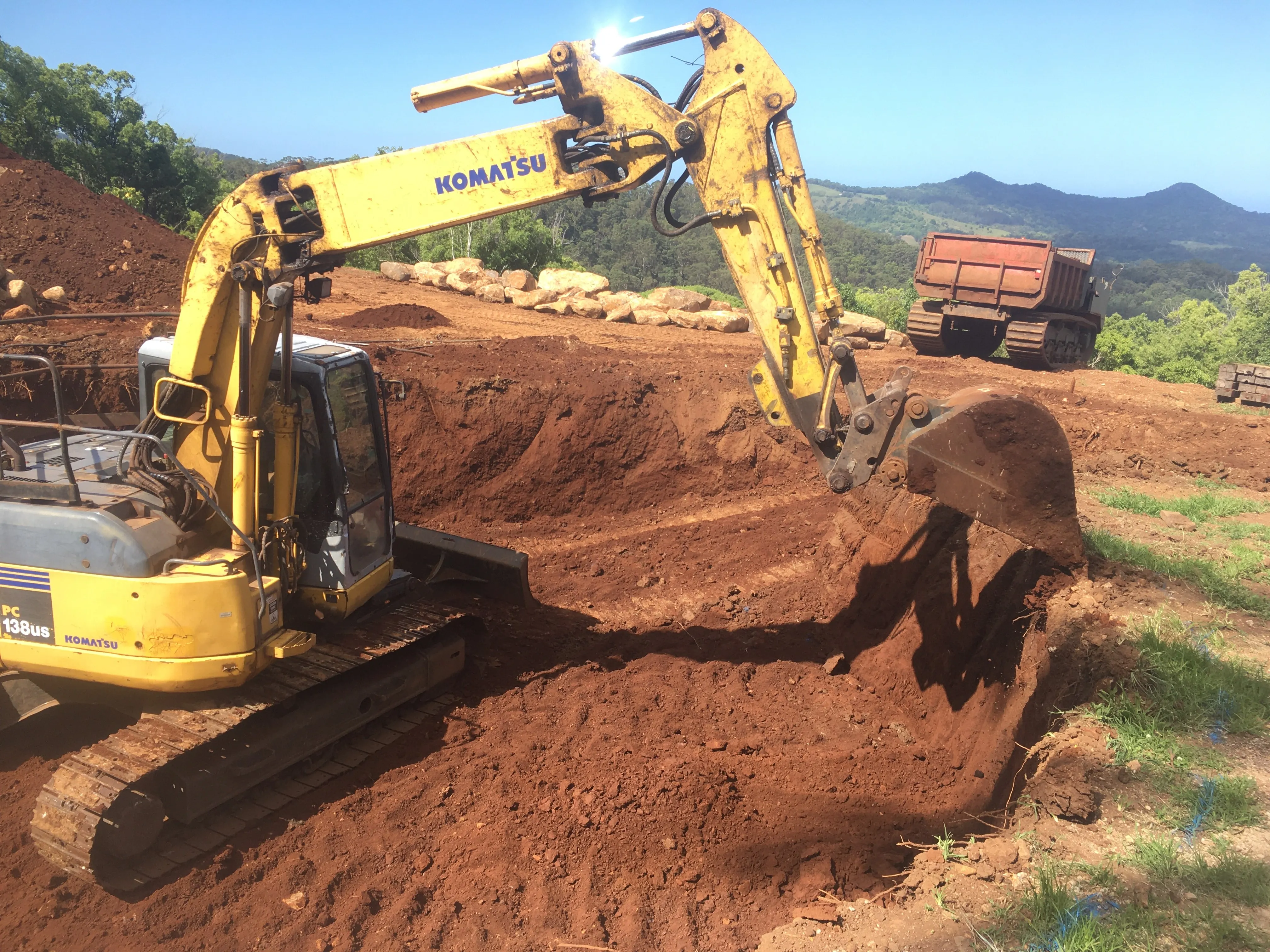 excavator, excavations, bulk earthworks