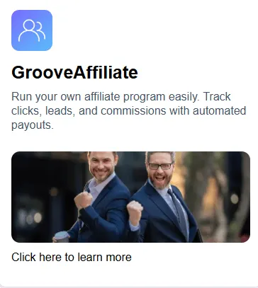 image of GrooveAffiliate app in Scale.gg dashboard