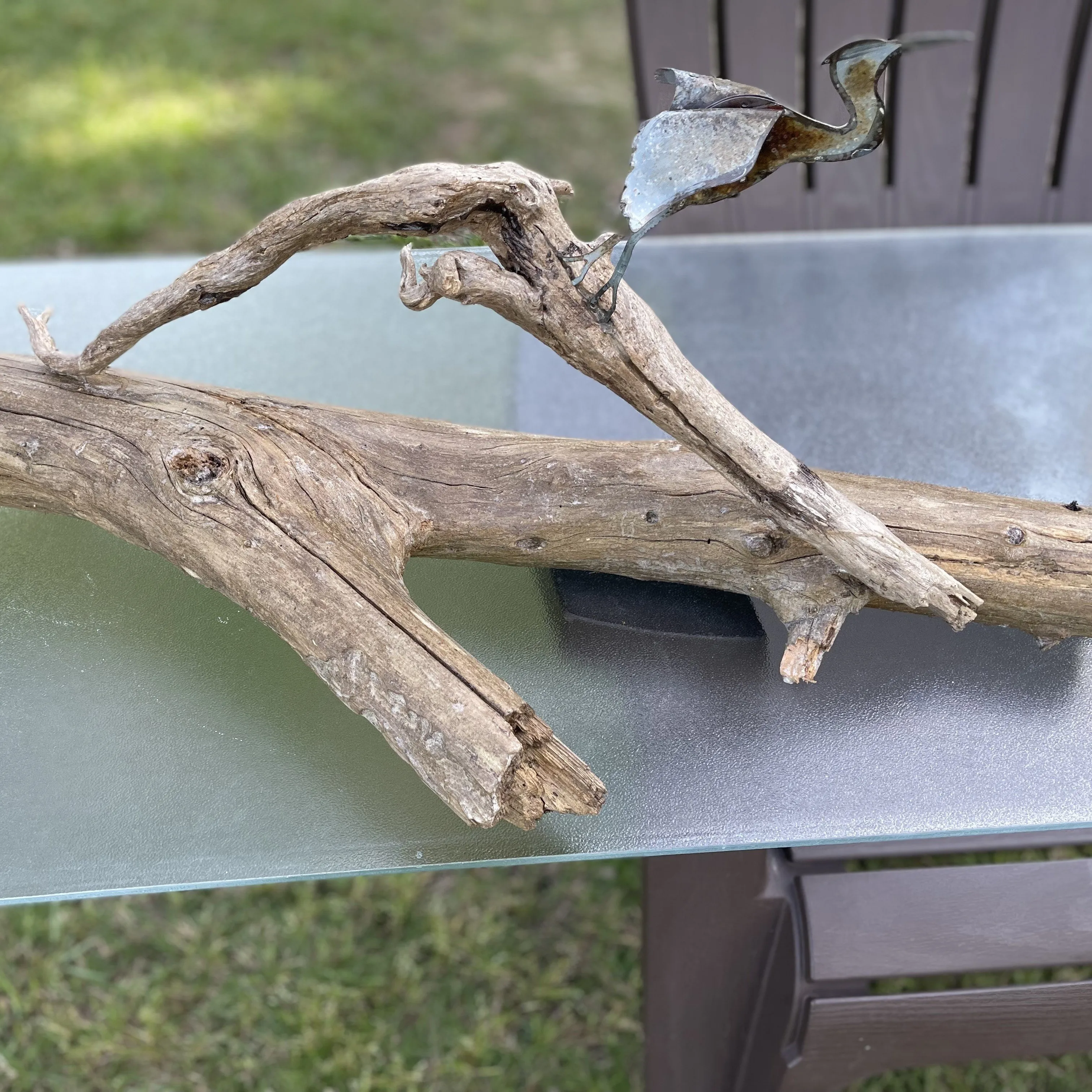 bird art driftwood