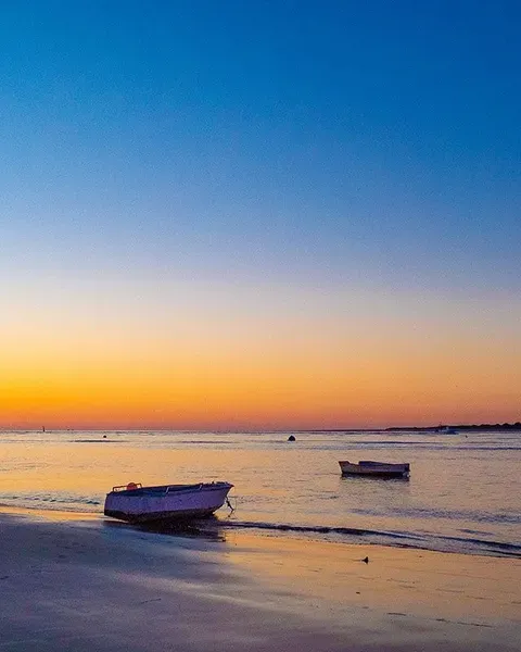 Sanlucar de Barrameda beach at sunset