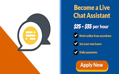 Work from home Live chat assistant