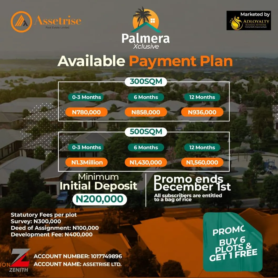 PALMERA XCLUSIVE, Ketu-Epe, Lagos