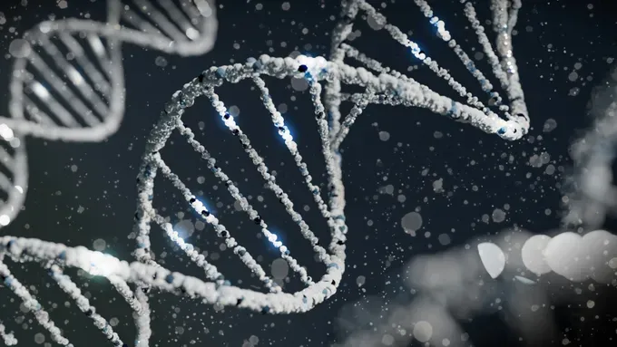 detailed graphic of chromosomes and gene sequences