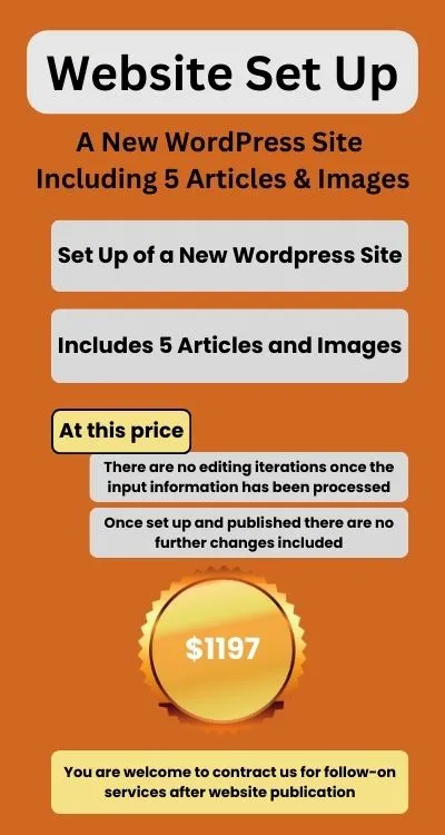 website and 5 articles creation for $1197 