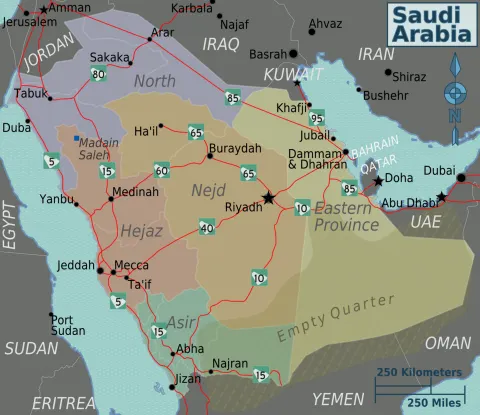 Saudi Arabia map
