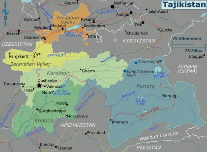 Tajikistan map