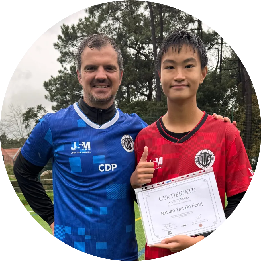 coach bruno cristiano with jensen at portugal immersion program