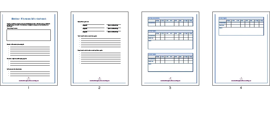 Better fitness Worksheet showcase