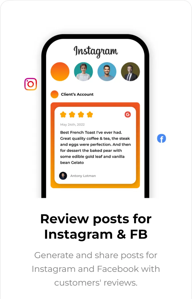 Reputation Review Posts Instagram and Facebook