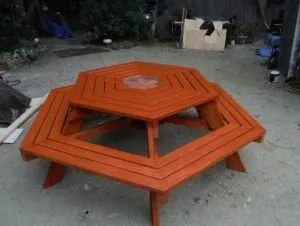 Hexagon picnic table