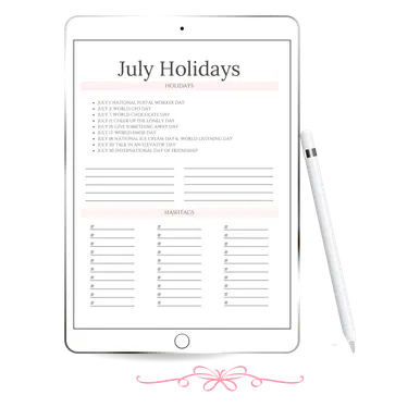Ipad mockup with social media planner