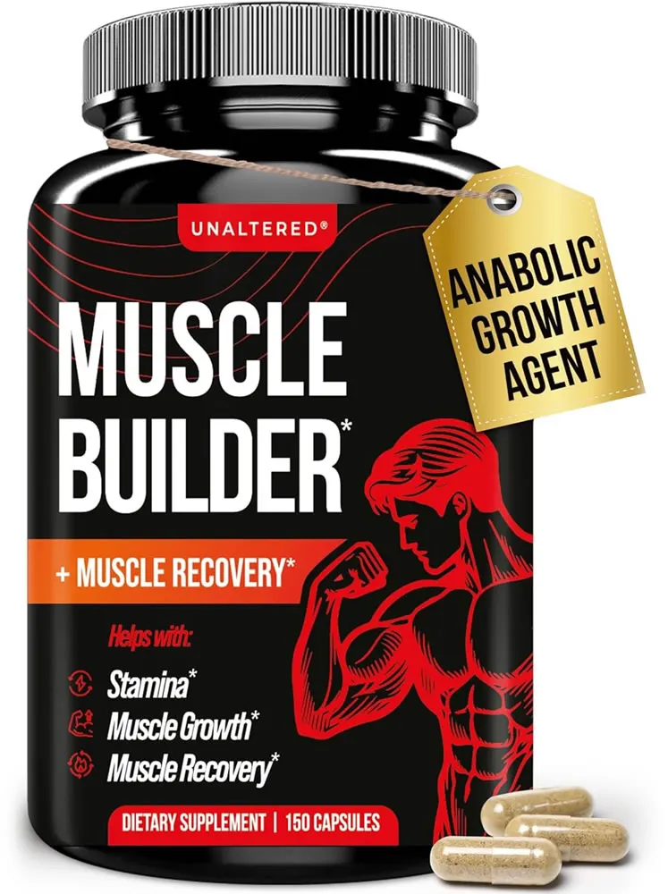 UNALTERED Anabolic Muscle Builder for Men - Growth, Size, Strength - Natural Muscle Building Supplement & Energy Booster - Tribulus Terrestris, Ginseng, Vitamin D3, Ashwagandha - 150 Capsules