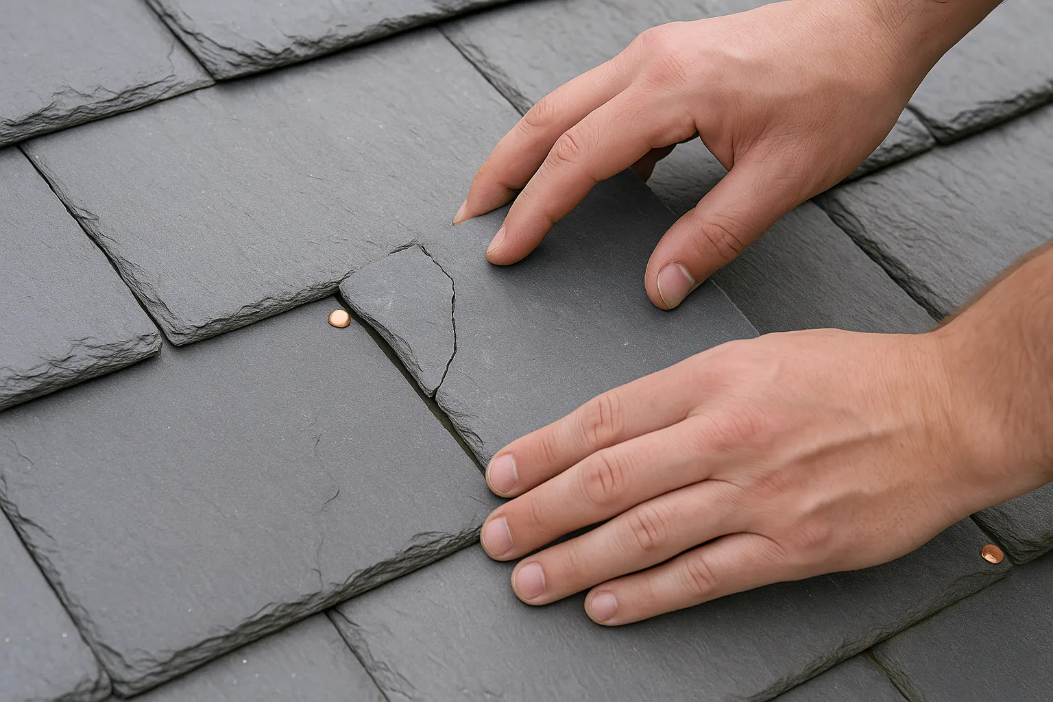 Slate repair copper