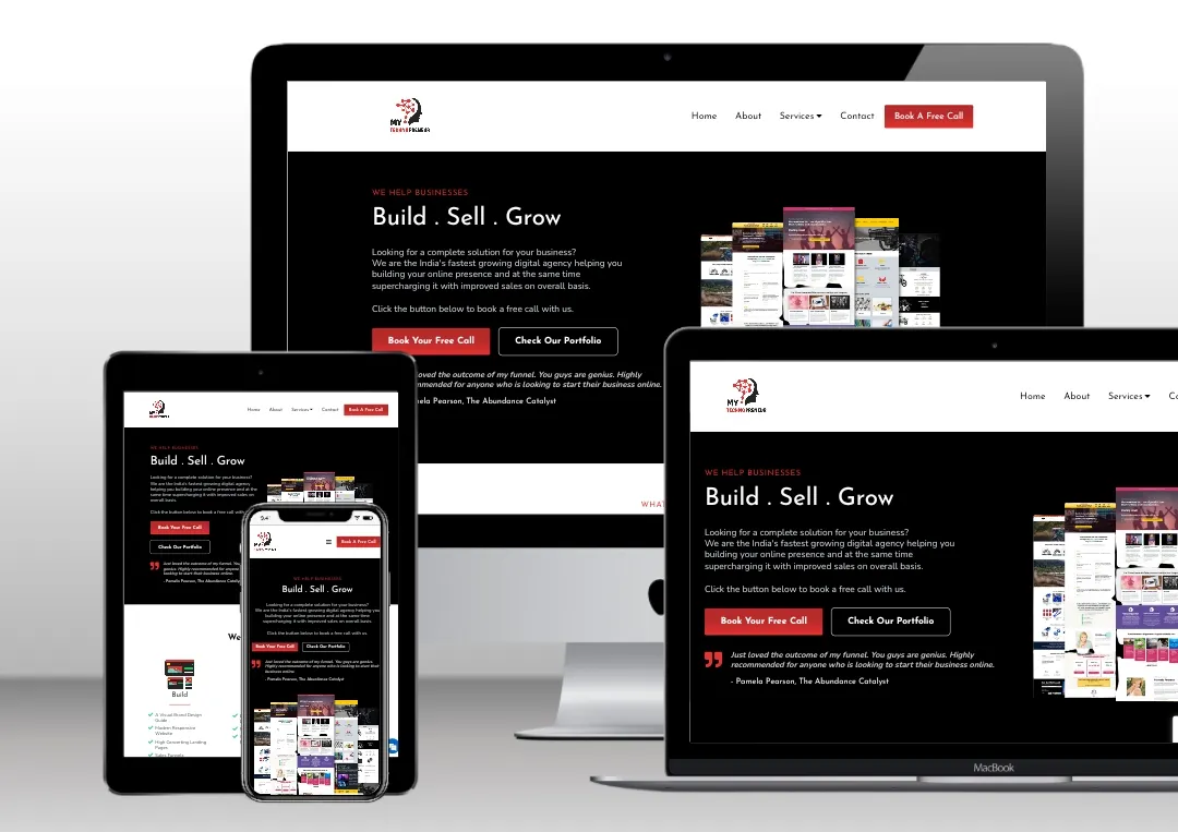 Device responsive website design