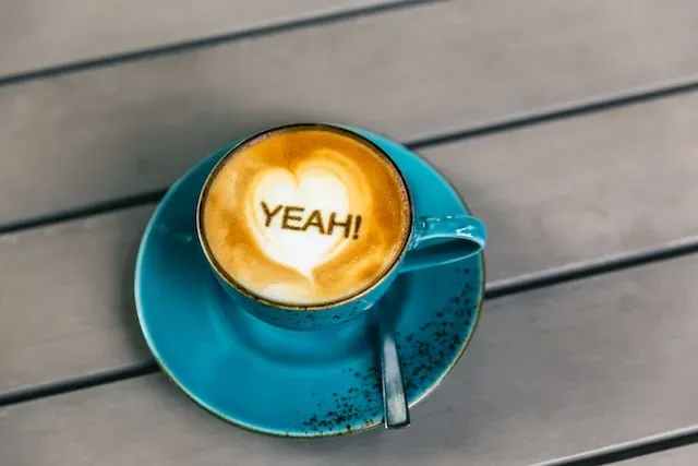 coffee with the word yeah to increase your excitement reading about office organization