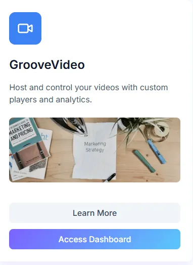 image of GrooveVideo app in Scale.gg dashboard