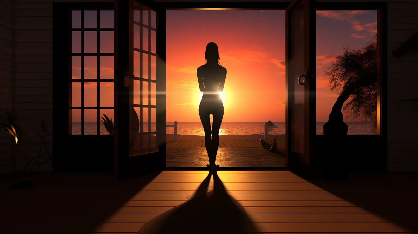 private yoga studio with an open door, symbolizing the first step towards embracing naked yoga-01