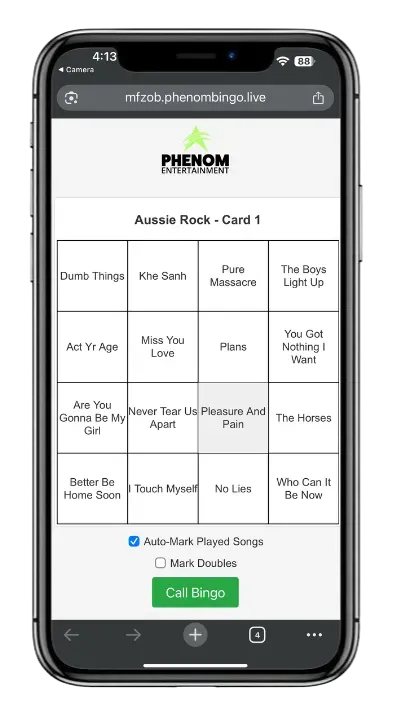 digital music bingo game cards