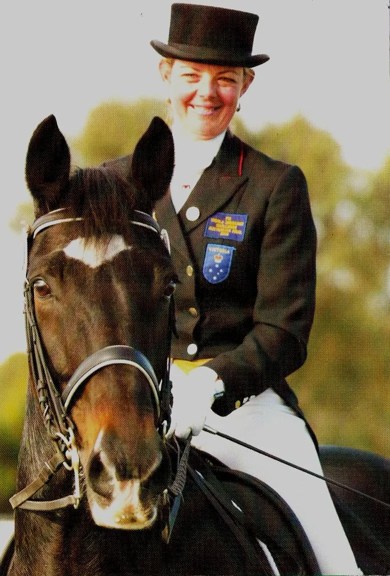 Leanne with her horse Avoca Black Saint at a 