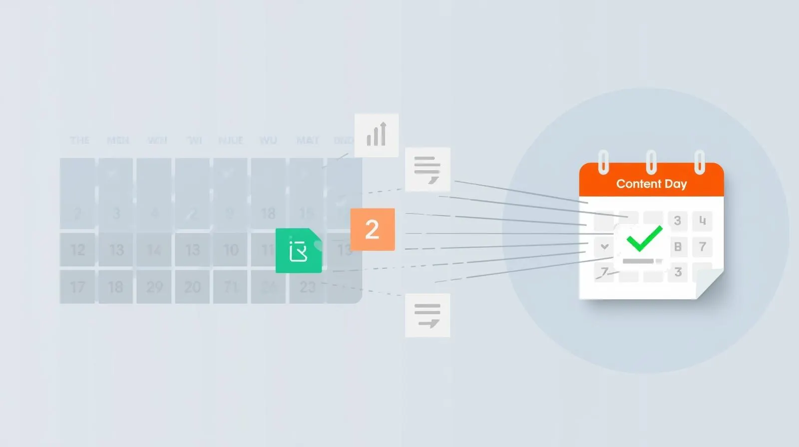 A calendar showing how the 1-Day workflow for automated content creation produces a full month of blog content.